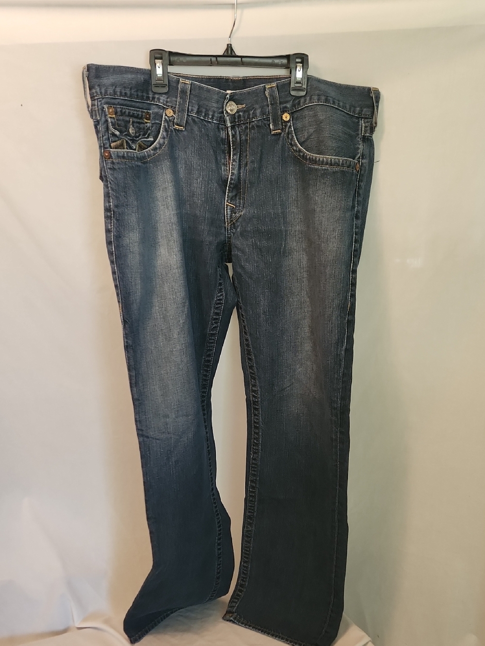 True Religion Men's Straight Jeans - Faded Indigo Blue